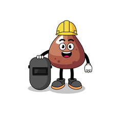 Mascot of choco chip as a welder