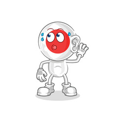 japan eavesdropping vector. cartoon character