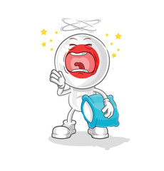 japan yawn character. cartoon mascot vector
