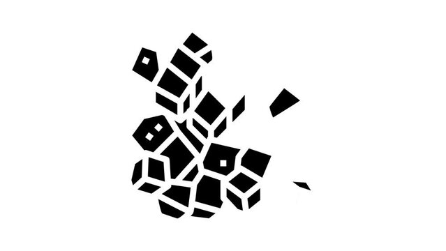 cubes cut eggplant glyph icon animation