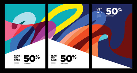 Vector colorful abstract year end sale background 2023