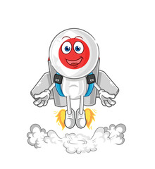 Fototapeta premium japan with jetpack mascot. cartoon vector