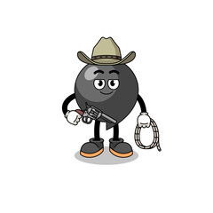 Character mascot of comma symbol as a cowboy