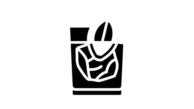 negroni cocktail glass drink glyph icon animation
