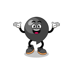 comma symbol cartoon searching with happy gesture