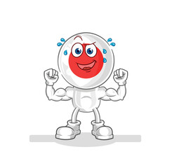 japan muscular cartoon. cartoon mascot vector