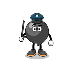 Cartoon Illustration of comma symbol police