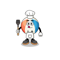 Mascot Illustration of beach ball chef