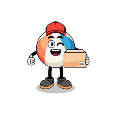 beach ball mascot cartoon as an courier