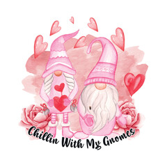 Valentine’s Day gnome sublimation Design for t-shirt, scrapbooks, pillow cover, cards and others
