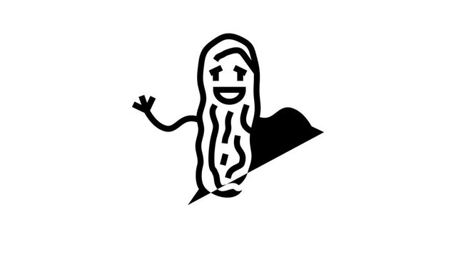 eclair dessert character line icon animation