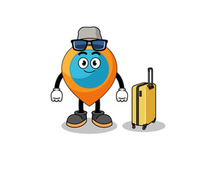 location symbol mascot doing vacation