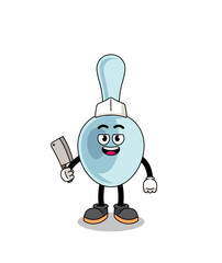 Mascot of spoon as a butcher