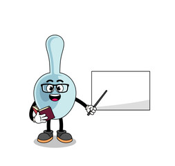 Mascot cartoon of spoon teacher