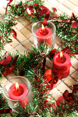 Decorated candles for Christmas