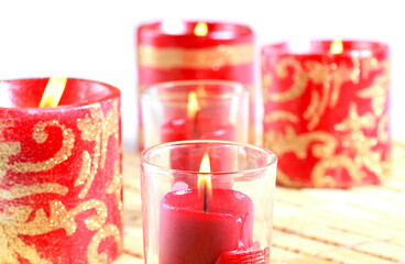 Decorated candles for Christmas