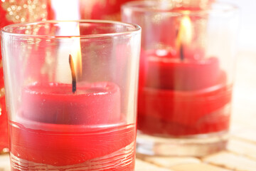 Decorated candles for Christmas