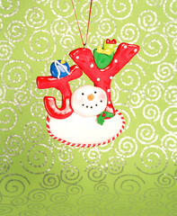 Christmas card with snowman