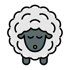 Sheep lineal color icon vector image.