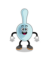 spoon cartoon with surprised gesture