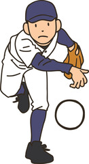 A baseball player now pitching a ball