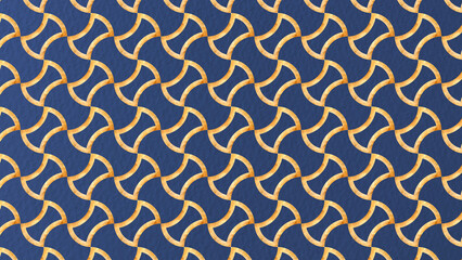 日本の伝統紋様、分銅繋ぎの金箔風背景イラスト素材