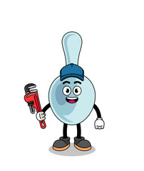 spoon illustration cartoon as a plumber