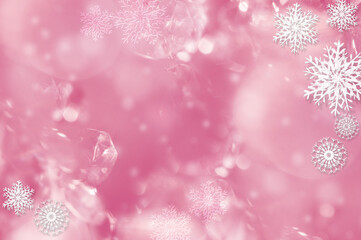 雪の結晶と光がキラキラ輝く背景イラスト