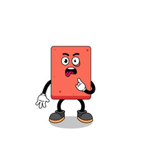 Character Illustration of brick with tongue sticking out