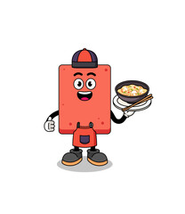 Illustration of brick as an asian chef