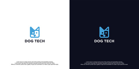Dog Tech Animal Modern Logo Design