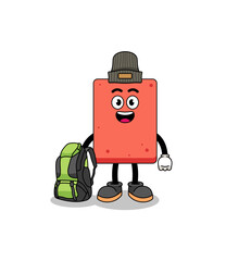 Illustration of brick mascot as a hiker