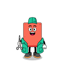 Fototapeta premium Illustration of brick mascot as a surgeon