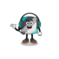 Mascot Illustration of throw pillow as a customer services