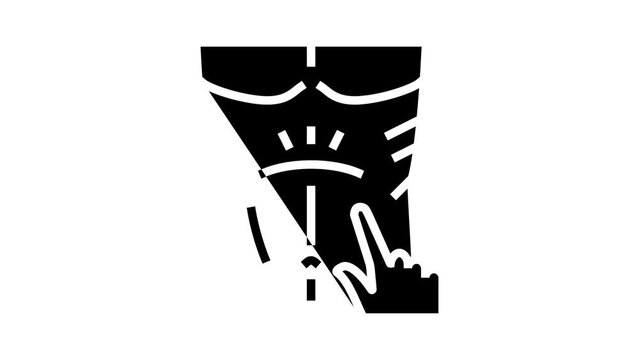 abdominal reflexes glyph icon animation