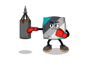 Illustration of throw pillow boxer