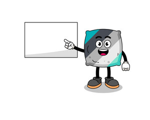 throw pillow illustration doing a presentation