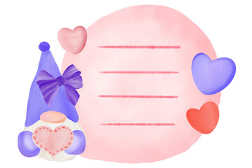 pink paper note watercolor