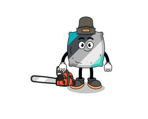 throw pillow illustration cartoon as a lumberjack