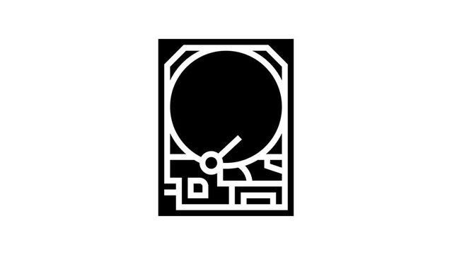 hard drive data recovery line icon animation