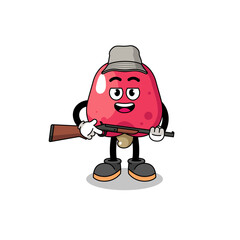 Cartoon Illustration of cashew hunter