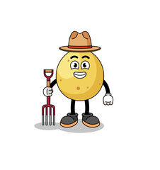 Cartoon mascot of langsat farmer