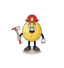 Cartoon mascot of langsat firefighter