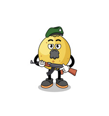 Character cartoon of langsat as a special force