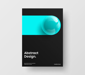 Fresh company identity vector design layout. Unique 3D balls book cover concept.