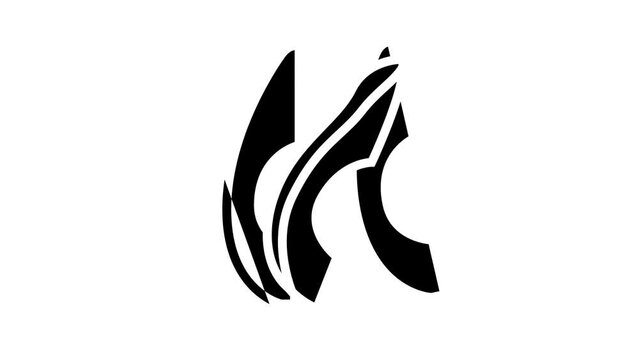 green avocado slice glyph icon animation