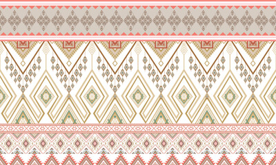 Geometric ethnic flower pattern for background,fabric,wrapping,clothing,wallpaper,Batik,carpet,embroidery style.	