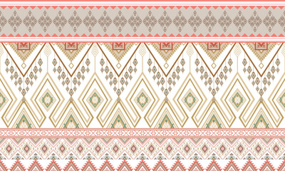 Geometric ethnic flower pattern for background,fabric,wrapping,clothing,wallpaper,Batik,carpet,embroidery style.	