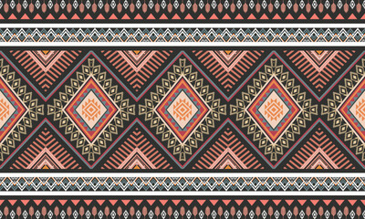Geometric ethnic flower pattern for background,fabric,wrapping,clothing,wallpaper,Batik,carpet,embroidery style.	