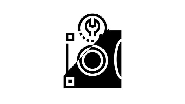 tape backup restore services line icon animation